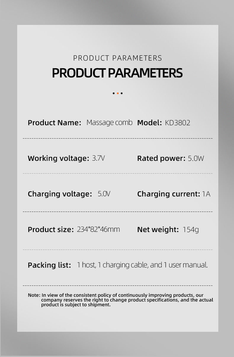 Peine para el crecimiento del cabello con luz roja, peine para el cuidado del cabello, peine de microcorriente para el cuidado del cabello