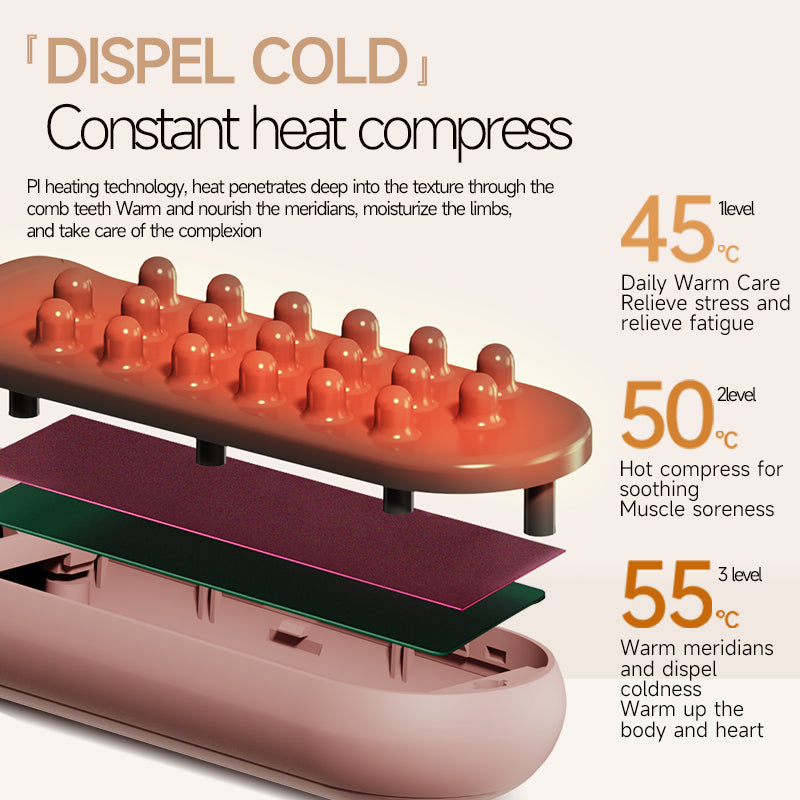 Cepillo eléctrico de meridianos cálido, compresa caliente universal, draga, peine calefactor de meridianos, peine para el cuidado de la salud, instrumento de masaje