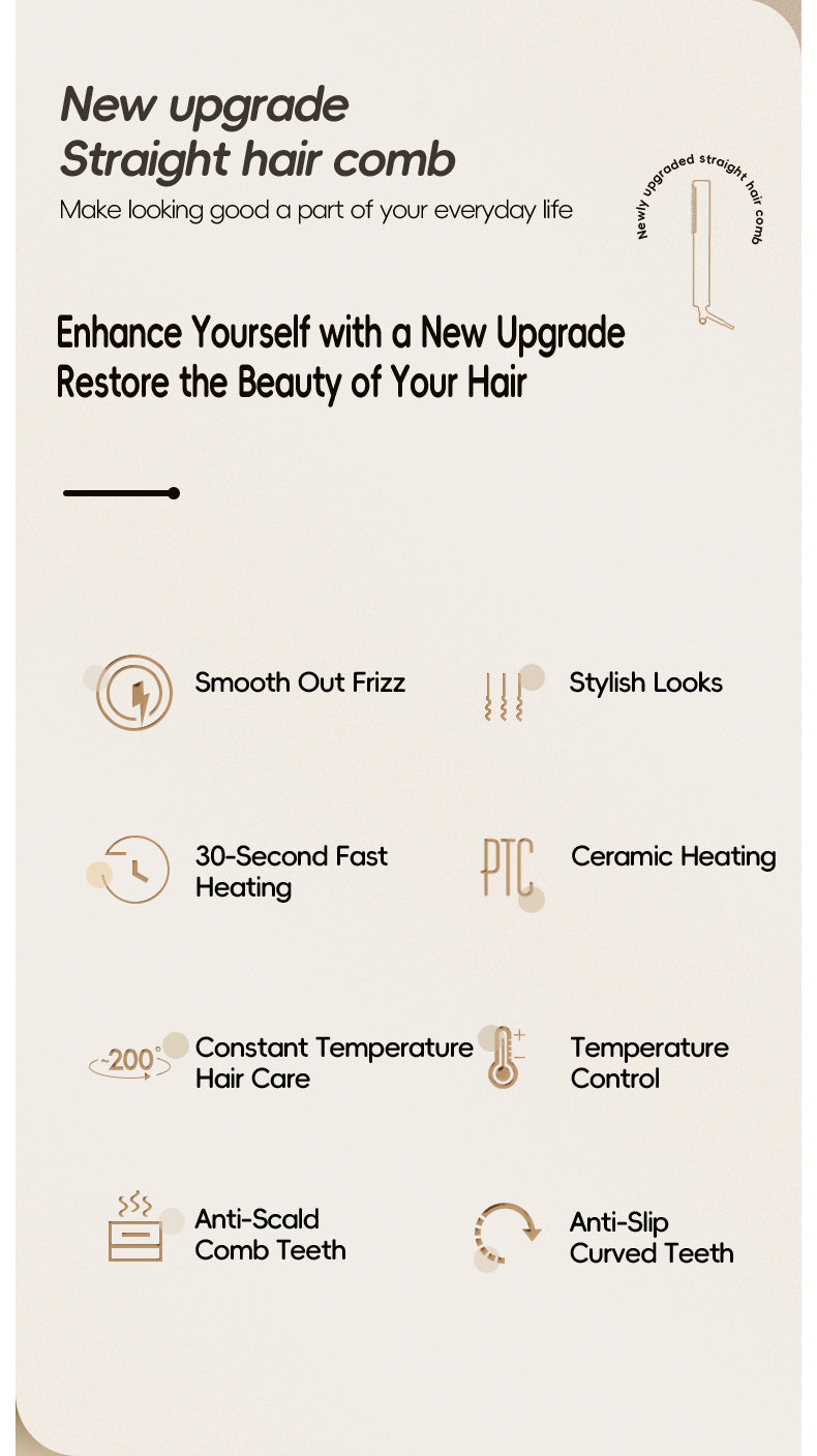 Rizador, peine para cabello liso, ventilador pequeño para alisar y rizar, doble propósito