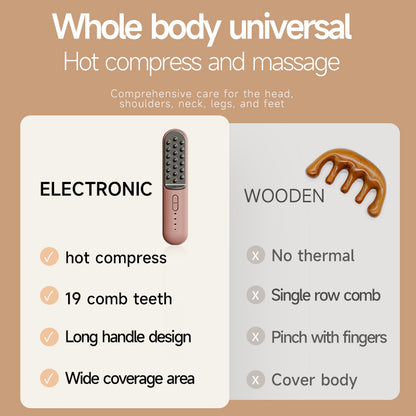 Cepillo eléctrico de meridianos cálido, compresa caliente universal, draga, peine calefactor de meridianos, peine para el cuidado de la salud, instrumento de masaje