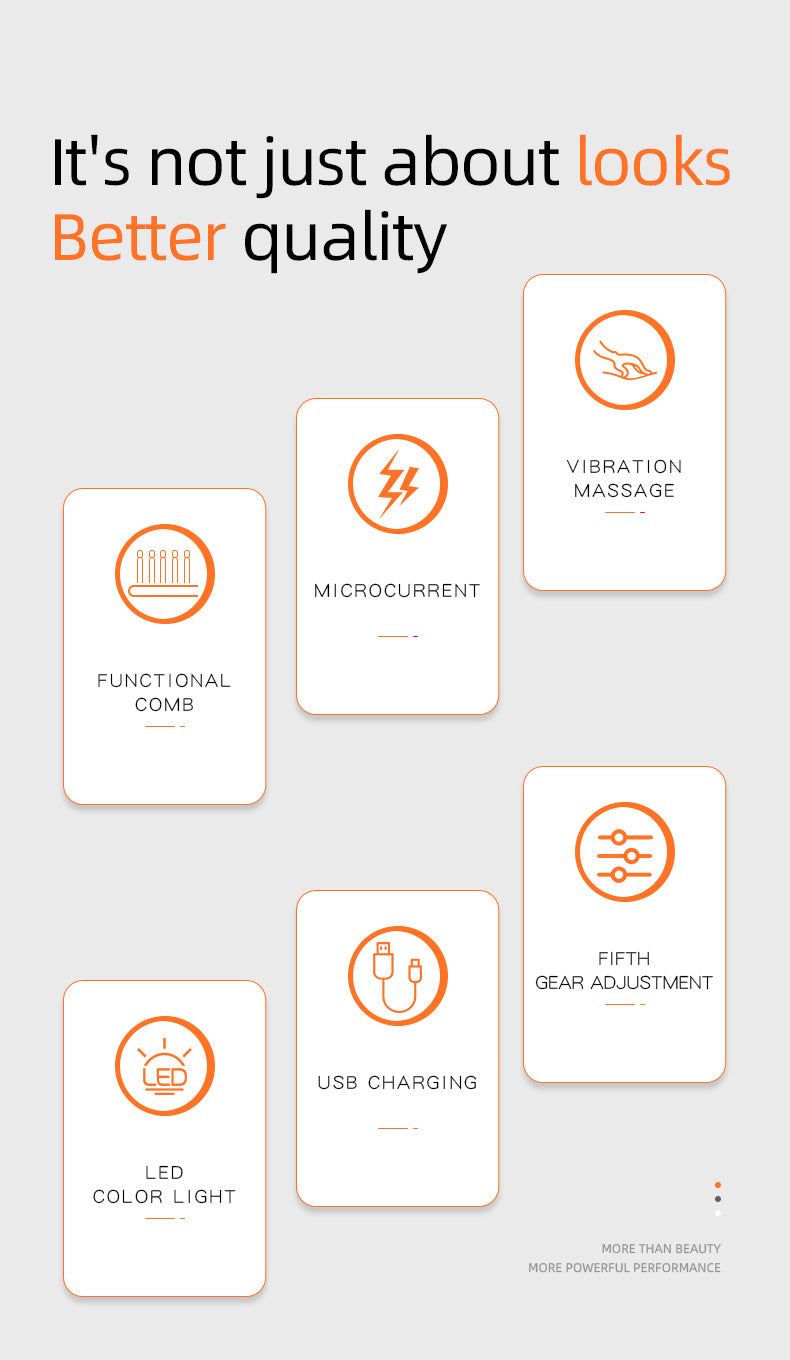 Peine para el crecimiento del cabello con luz roja, peine para el cuidado del cabello, peine de microcorriente para el cuidado del cabello