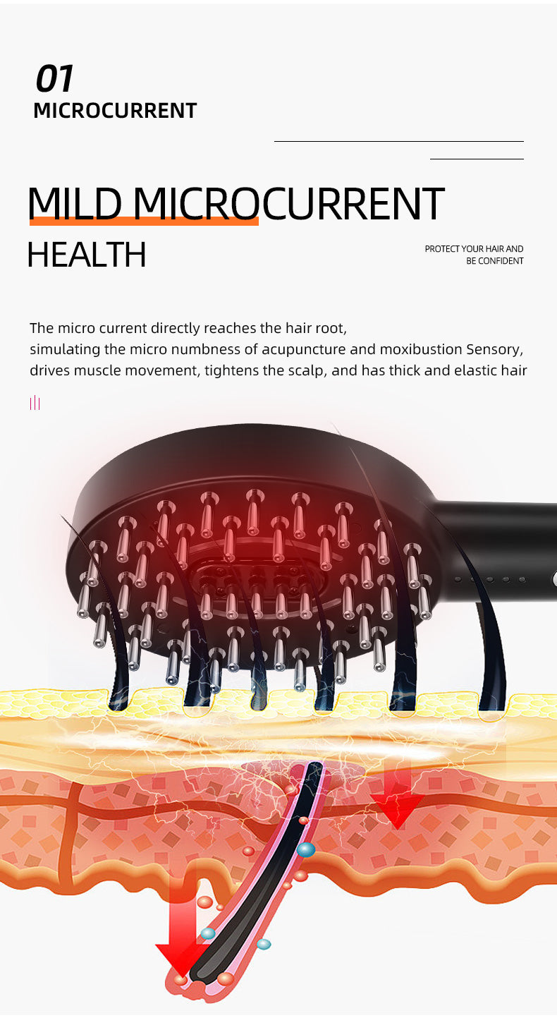 Peine para el crecimiento del cabello con luz roja, peine para el cuidado del cabello, peine de microcorriente para el cuidado del cabello