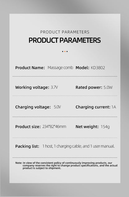 Peine para el crecimiento del cabello con luz roja, peine para el cuidado del cabello, peine de microcorriente para el cuidado del cabello